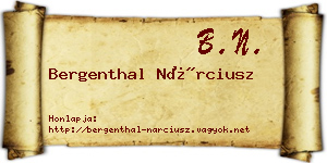 Bergenthal Nárciusz névjegykártya